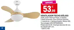 Bricoking Ventilador techo sólido oferta