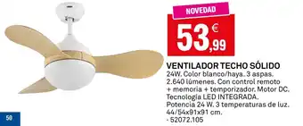 Ventilador techo sólido