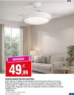 Bricoking Ventilador techo capitán oferta