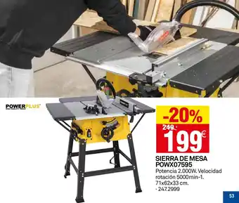 POWERPLUS Sierra de mesa powx07595