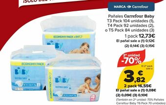 Carrefour Pañales carrefour baby t3, t4 o t5 oferta