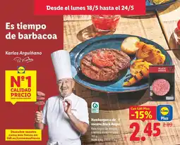 Lidl Hamburguesa de vacuno Black Angus oferta
