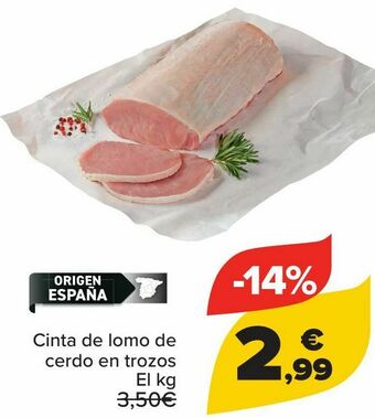 Carrefour Cinta de lomo de cerdo en trozos oferta
