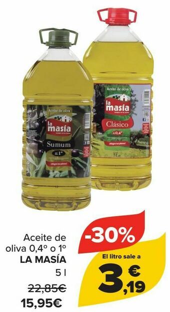 Carrefour Aceite de oliva 0,4º o 1º la masía oferta