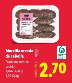 Lidl Morcilla oreada de cebolla oferta