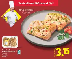 Lidl Muslo de pollo deshuesado marinado oferta