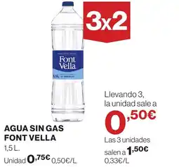 Hipercor FONT VELLA Agua sin gas oferta