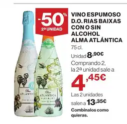 Hipercor ALMA ATLÁNTICA Vino espumoso d.o. rias baixas con o sin atlánticalcohol oferta