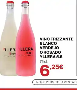 Hipercor YLLERA 5.5 Vino frizzante blanco verdejo o rosado oferta