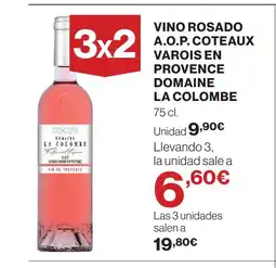 Hipercor LA COLOMBE Vino rosado a.o.p. coteaux varois en provence domaine oferta