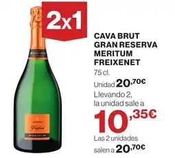 Hipercor FREIXENET Cava brut gran reserva meritum oferta