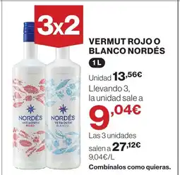 Hipercor Vermut rojo o blanco oferta