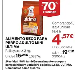 Hipercor ULTIMA Alimento seco para perro adulto mini oferta