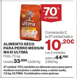 Hipercor ULTIMA Alimento seco para perro medium maxi oferta