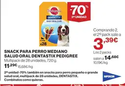 Hipercor PEDIGREE Snack para perro mediano salud oral dentastix oferta