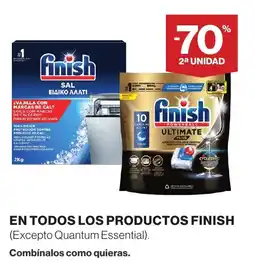 Hipercor FINISH En todos los productos oferta