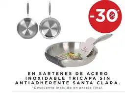 Hipercor En sartenes de acero inoxidable tricapa sin antiadherente santa clara oferta