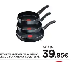Hipercor TEFAL Set de 3 sartenes de aluminio de easy cook oferta