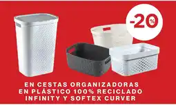 Hipercor En cestas organizadoras en plástico 100% reciclado infinity y softex curver oferta