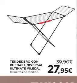 Hipercor VILEDA Tendedero con ruedas universal ultimate oferta