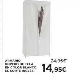 Hipercor Armario ropero de tela en color blanco el corte inglés oferta