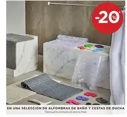 Hipercor En una selección de alfombras de baño y cestas de ducha oferta