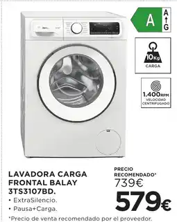 Hipercor BALAY Lavadora carga frontal 3ts3107bd oferta