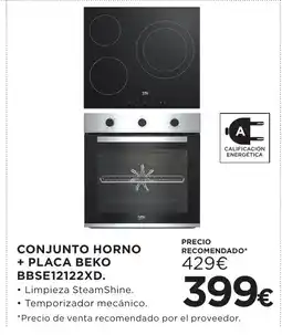 Hipercor BEKO Conjunto horno + placa bbse12122xd oferta