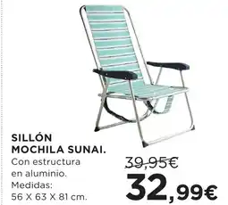 Hipercor Sillón mochila sunai oferta