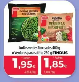 Spar La Palma FINDUS Judías verdes Troceadas o Verduras para sofrito oferta