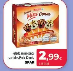 Spar La Palma SPAR Helado mini conos surtidos Pack 12 uds. oferta