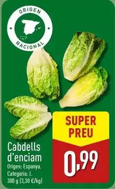 ALDI Origen - cabdells d'enciam oferta