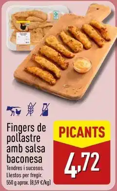 ALDI Fingers de pollastre amb salsa baconesa oferta