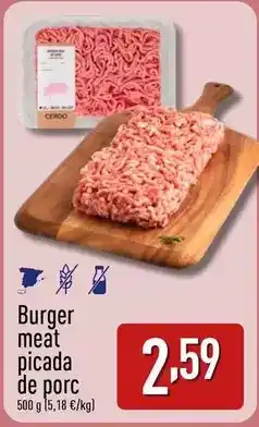 ALDI Burger meat picada de porc oferta