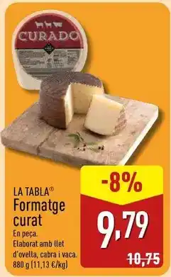 ALDI Formatge curat oferta