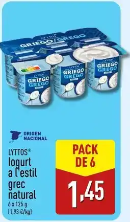 ALDI Grego - logurt a l'estil grec natural oferta
