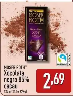 ALDI Moser roth - xocolata negra 85% cacau oferta