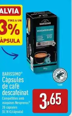 ALDI Capsules de cafe descafeinat oferta