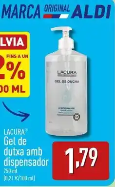 ALDI Aldi - gel de dutxa amb dispensador oferta