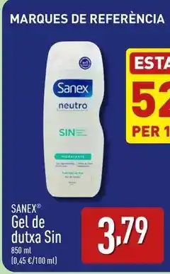 ALDI Sanex - gel de dutxa sin oferta
