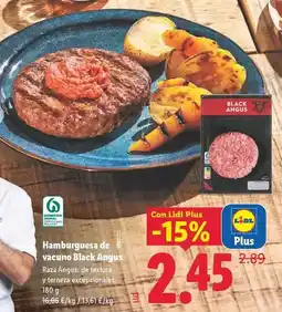 Lidl Black angus - hamburguesa de vacuno oferta