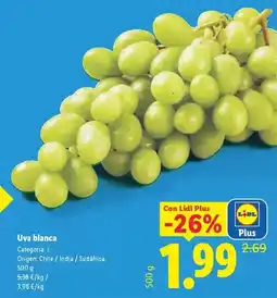 Lidl Uva blanca oferta