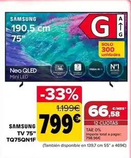 Carrefour Samsung - tv 75 tq75qn1f oferta