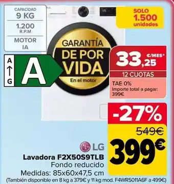 Carrefour Lg - lavadora f2x50s9tlb oferta