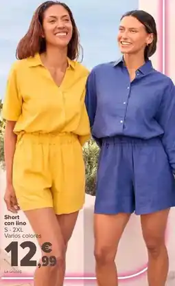 Carrefour Short con lino oferta
