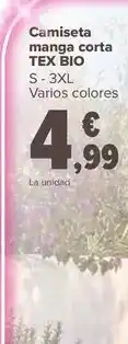 Carrefour Tex - camiseta manga corta bio oferta