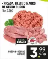 Family Cash Picada, filete o magro de cerdo duroc oferta