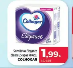 Spar La Palma COLHOGAR Servilletas Elegance blanca 2 capas 90 uds oferta