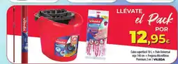 Spar La Palma VILEDA Cubo superfácil + Palo Universal rojo +Fregona Microfibras Premium 2 en 1 oferta