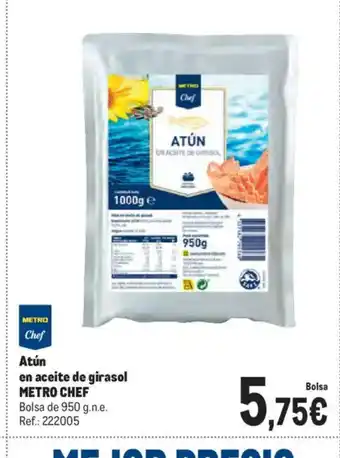 METRO CHEF Atún en aceite de girasol950 g